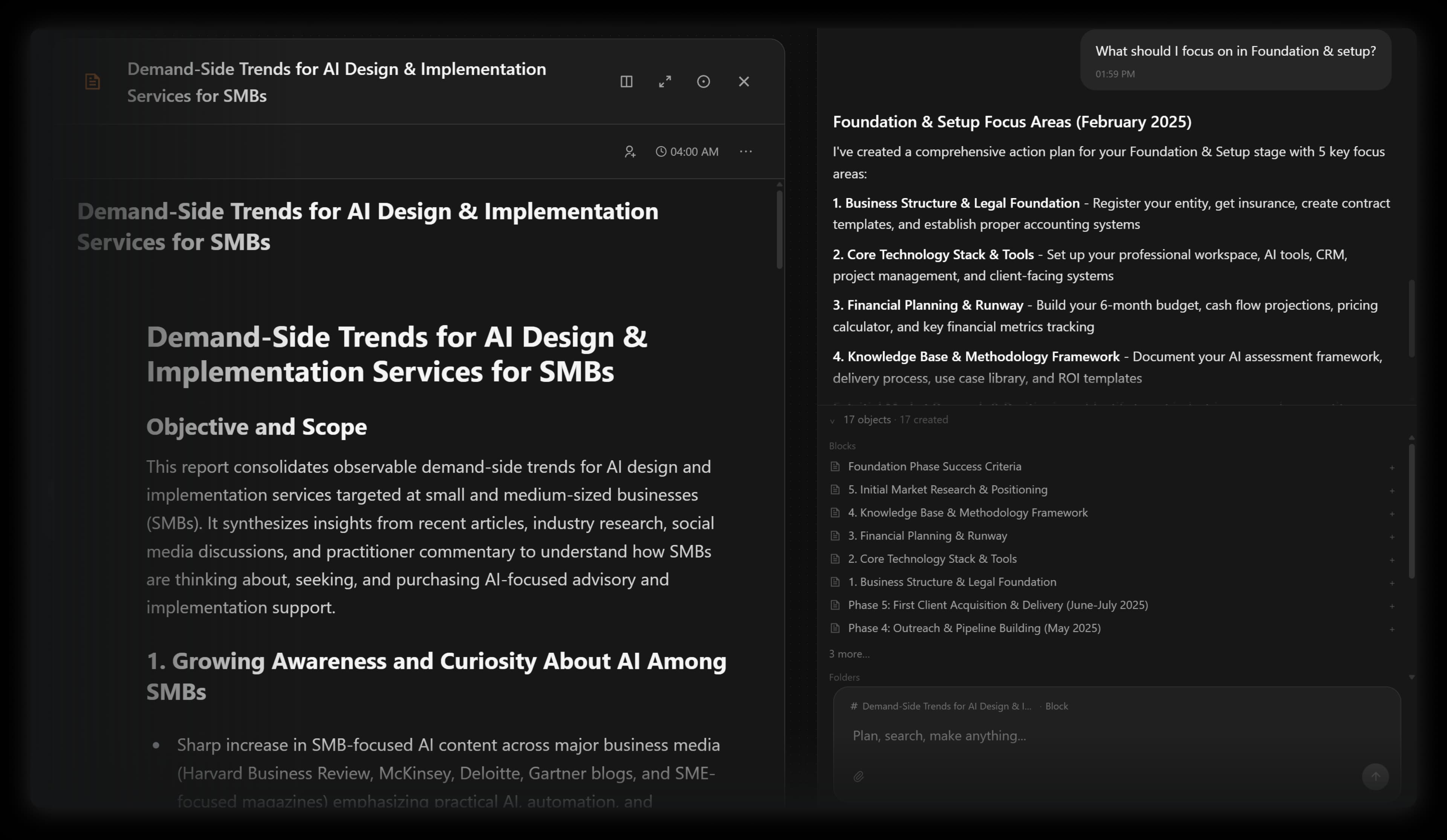 AI assistant — full project context, handles the mechanical work